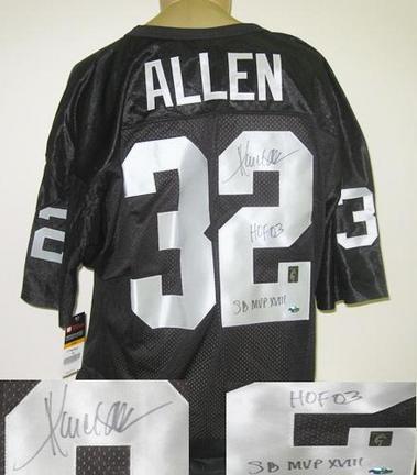 Marcus Allen Oakland Raiders NFL Autographed Authentic Style Black Jersey with HOF '03, SB XVIII MVP Inscription