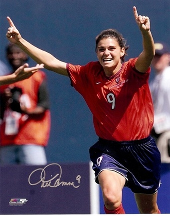 Mia Hamm USA Soccer Olympics Autographed "Red Jersey" 16" x 20" Photograph