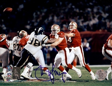 Steve Young San Francisco 49ers NFL Red Jersey "SB XXIX Passing" Autographed 8" x 10" Photograph