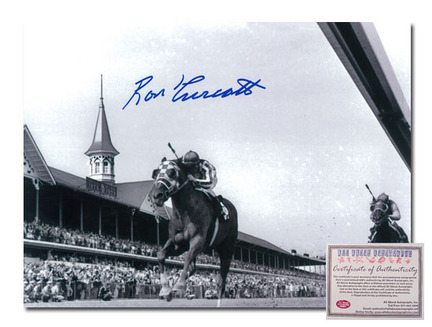 Ron Turcotte Secretariat Horse Racing Autographed "Triple Crown Winner 1973 Black and White" 16" x 20&quo