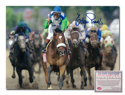 Edgar Prado Barbaro Horse Racing "2006 Kentucky Derby Front View" Autographed 11" x 14" Photograph