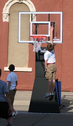 Street Tournament Side Court Portable Basketball Backstop from Spalding