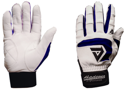 Akadema Professional Sheepskin Leather Adult Batting Gloves - 1 Pair (Navy / White)