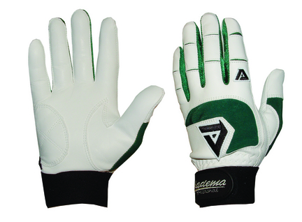 Akadema Professional Sheepskin Leather Adult Batting Gloves - 1 Pair (Green / White)