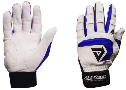 Akadema Professional Sheepskin Leather Adult Batting Gloves - 1 Pair (Royal / White)