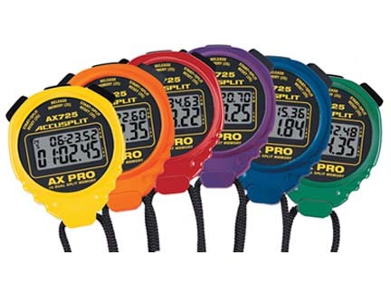 Accusplit AX725 AX Pro Memory Series Stopwatches "Rainbow 6-Pack"