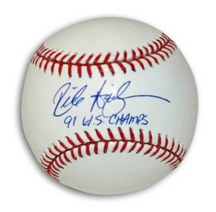 Rick Aguilera Autographed MLB Baseball Inscribed with "91 WS Champs"