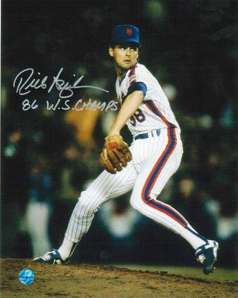 Rick Aguilera New York Mets Autographed 8" x 10" Unframed Photograph Inscribed with "86 WS Champs"