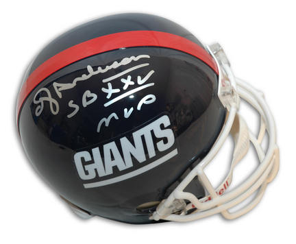 Ottis "OJ" Anderson Autographed New York Giants Riddell Replica Helmet Inscribed with "SB XXV MVP"