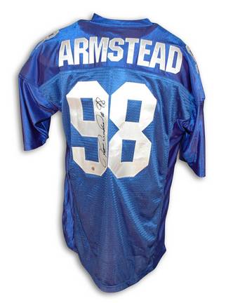 Jesse Armstead Autographed Custom NFL Football Jersey (Blue)