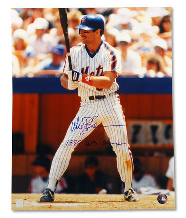 Wally Backman Autographed New York Mets 16" x 20" Photograph Inscribed with "'86 WS Champs" (Unframe