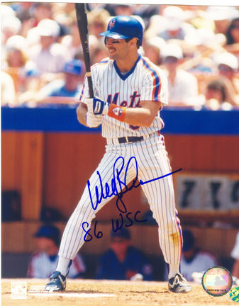 Wally Backman Autographed New York Mets 8" x 10" Photograph Inscribed with "'86 WSC" (Unframed)