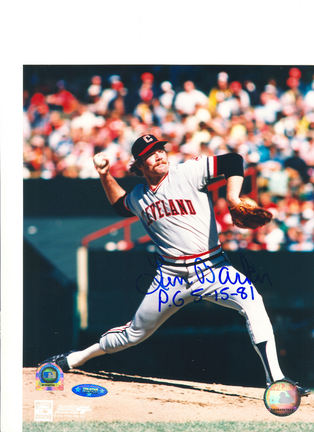 Len Barker Cleveland Indians Autographed 8" x 10" Photograph Inscribed with "PG 5-15-81" (Unframed)