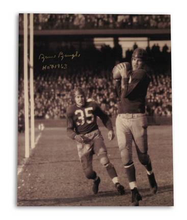 Sammy Baugh Washington Redskins Autographed 16" x 20" Catching Photograph Inscribed "HOF 1963" (Unfr