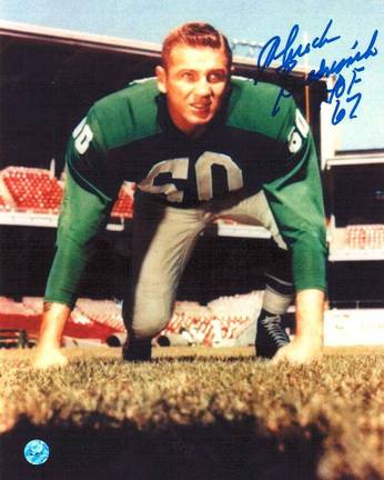 Chuck Bednarik Autographed 8" x 10" Unframed Photograph Inscribed with "HOF 67"