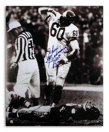 Chuck Bednarik Philadelphia Eagles Autographed 8" x 10" Over Gifford Photograph Inscribed "HOF 67" (