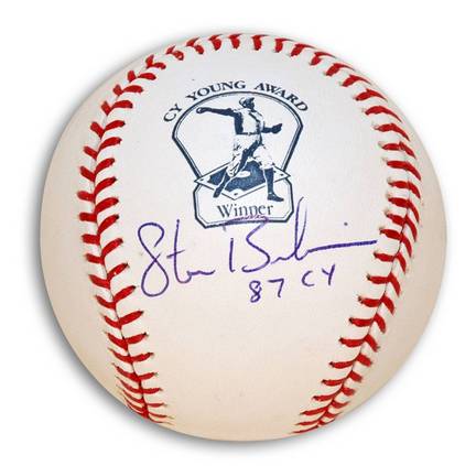 Steve Bedrosian Autographed Cy Young Baseball Inscribed with "87 Cy"