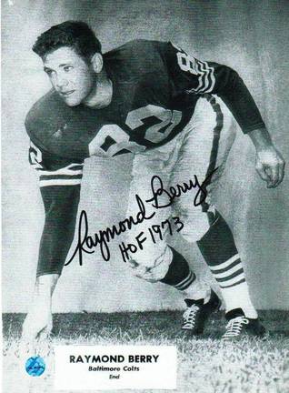 Raymond Berry Autographed in Black 8" x 10" Unframed Photograph Inscribed with "HOF 73"