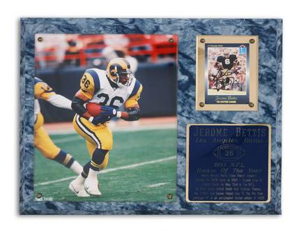 Jerome Bettis Los Angeles Rams Autographed 1993 NFL Rookie of the Year Limited Edition Plaque