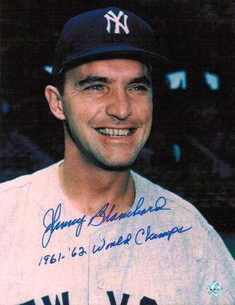 Johnny Blanchard New York Yankees Autographed 8" x 10" Unframed Photograph Inscribed with "1961-62 World 