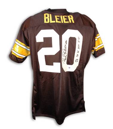 Rocky Bleier Pittsburgh Steelers Autographed Throwback NFL Football Jersey Inscribed "SB IX X XIII XIV" (Black