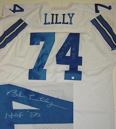 Bob Lilly Dallas Cowboys NFL Autographed Throwback Jersey with "HOF 80" Inscription  