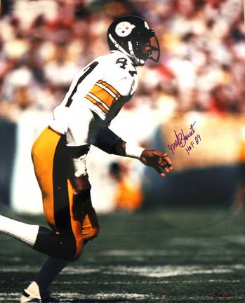 Mel Blount Autographed "On The Run" Pittsburgh Steelers 16" x 20" Photo
