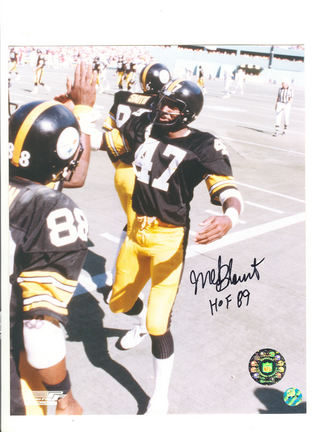 Mel Blount Pittsburgh Steelers Autographed 8" x 10" (With Lynn Swann) Photograph Inscribed with "HOF 89&q