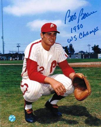 Bob Boone Philadelphia Phillies Autographed 8" x 10" Unframed Photograph Inscribed with "1980 WS Champs&q