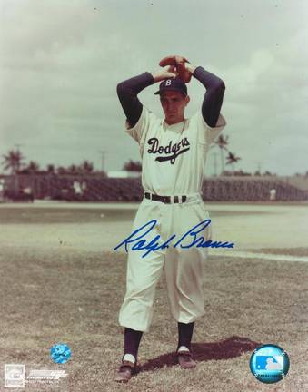 Ralph Branca Autographed "Wind Up" Brooklyn Dodgers 8" x 10" Photo