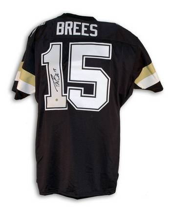 Drew Brees Purdue Boilermakers Autographed Black Throwback Jersey