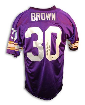 Bill "Boom Boom" Brown Autographed Custom Throwback NFL Football Jersey Inscribed with "Old # 30" (P