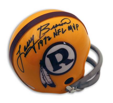 Larry Brown Autographed Washington Redskins Mini Helmet Inscribed "1972 NFL MVP"