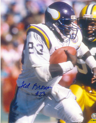 Ted Brown Autographed Minnesota Vikings 8" x 10" Photograph Inscribed with "#23" (Unframed)