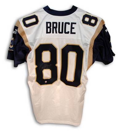 Isaac Bruce Autographed St. Louis Rams Puma Authentic NFL Football Jersey (White)