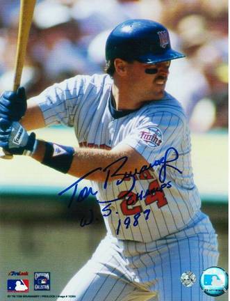 Tom Brunansky Minnesota Twins Autographed 8" x 10" Photograph (Unframed)