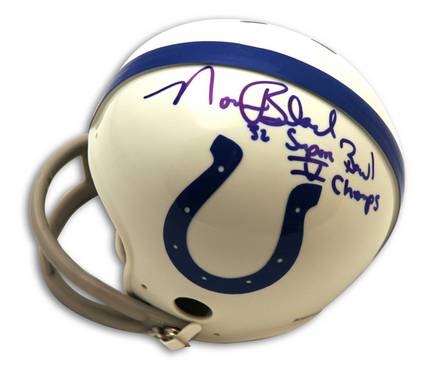 Norm Bulaich Baltimore Colts Autographed Throwback Mini Helmet Inscribed with "Super Bowl V Champs"