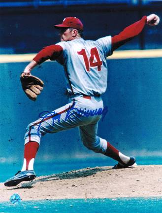 Jim Bunning Autographed "Pitching" Philadelphia Phillies 8" x 10" Photo