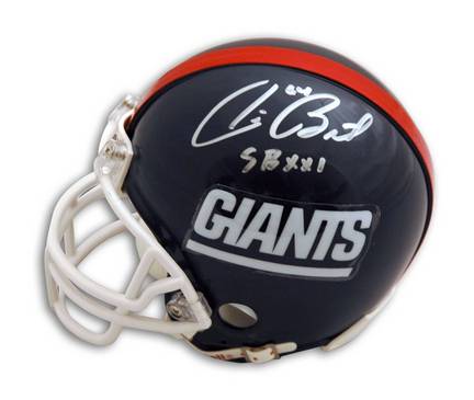 Jim Burt Autographed New York Giants Mini Helmet Inscribed "SBXXI"