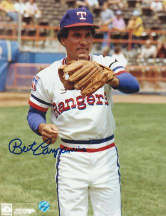 Bert Campaneris Autographed "Catching" Texas Rangers 8" x 10" Photo