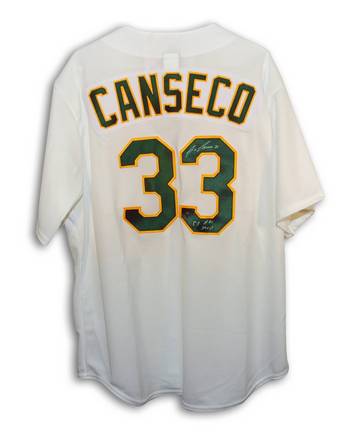 Jose Canseco Oakland Athletics Autographed Majestic MLB Baseball Jersey Inscribed with "88 AL MVP" (White)