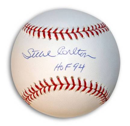 Steve Carlton Autographed Baseball Inscribed "HOF 94"