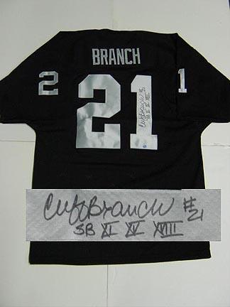 Cliff Branch Oakland Raiders NFL Autographed Throwback Jersey with "3 Time SB Champs" Inscription 