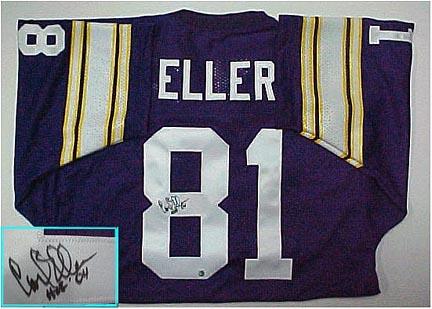 Carl Eller, Minnesota Vikings NFL Authentic Autographed Purple Throwback Jersey