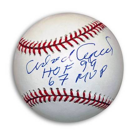 Orlando Cepeda Autographed MLB Baseball Dual Inscribed "HOF 99" and "67 MVP"
