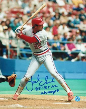 Jack Clark Autographed "Batting Stance" St. Louis Cardinals 8" x 10" Photo Inscribed "85-87 NL 