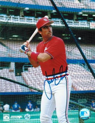 Jack Clark Autographed "Batting Cage" St. Louis Cardinals 8" x 10" Photo