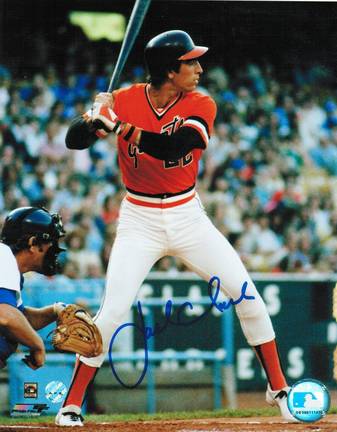 Jack Clark Autographed "At The Plate In Orange Jersey" San Francisco Giants 8" x 10" Photo