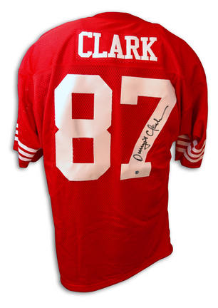 Dwight Clark Autographed San Francisco 49ers NFL Throwback Jersey