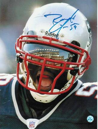 Roosevelt Colvin Autographed "Close Up" New England Patriots 8" x 10" Photo